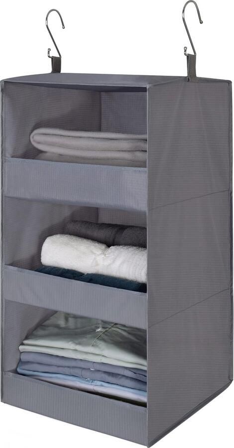 Senza Marchio GRANNY SAYS Hangende Organizer Hangkast Organizer Kledingkast Organizer Hangende Kast Organizer Opbergen en Organiseren Kleding Organizer Grijs Pack of 1 Hanging Storage Shelf