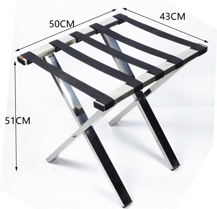 Senza Marchio GUODDM Opvouwbare bagagerek roestvrijstalen bagagerek opvouwbare hotelrekken kamer gastenhuis opvouwbare koffer ondersteuning L50W43H51cm (2 stuks)