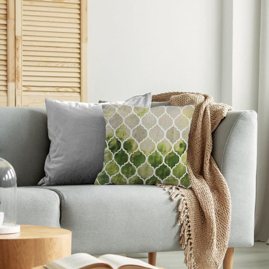 Senza Marchio Hand Painted Retro Color Plaid Flannel Pillowcase Home Decoration Pillow Sofa Cushion Cover Pillowcase Home Sofa Hanging Chair Pillow Car Seat Cushion Coreless 95sCloud-1 (B One Size)