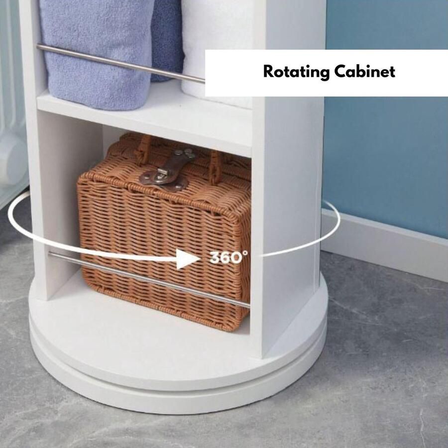 Senza Marchio Hang Draaibare MDF hoge kast met spiegel en opslag alcoves hout wit 30 x 17 5 x 169 5 cm