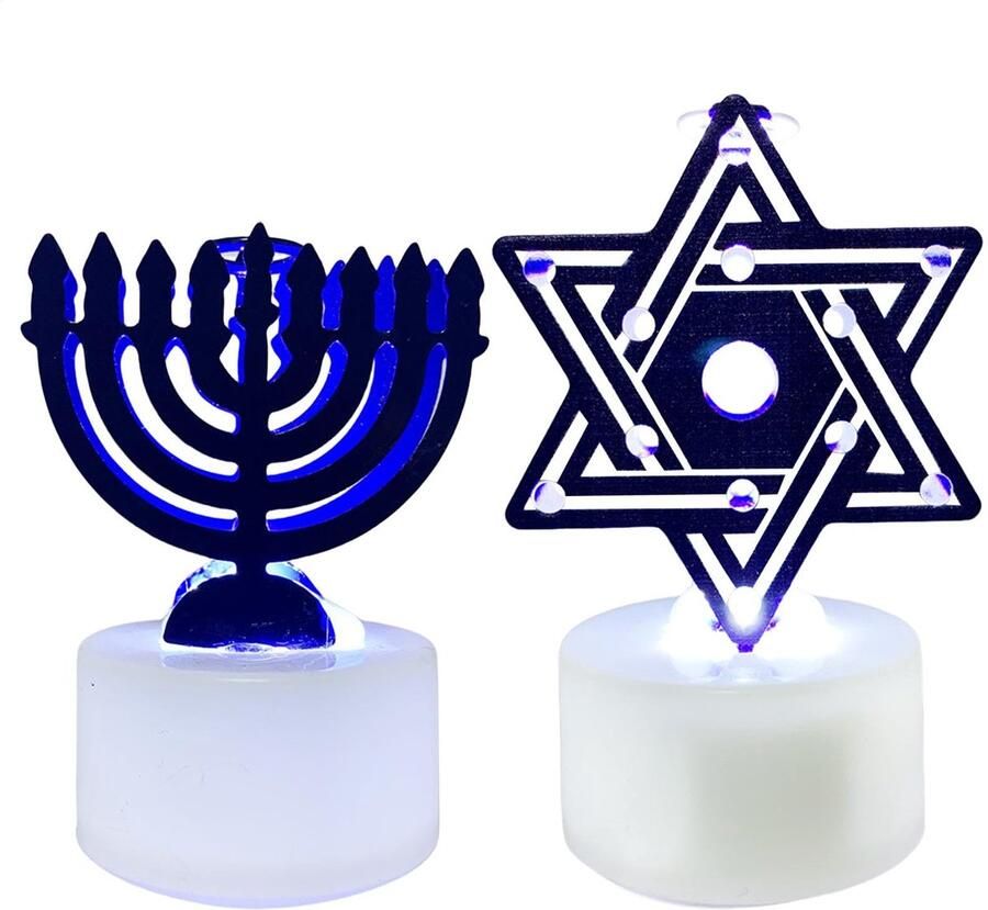 Senza Marchio Hanukkah Decorations for Kitchen Hanukkah Led Lamp for Home Chanukah Decorative Candles Hanukkah Light Set for Home Led Centerpiece for Hanukkah Flameless Tealights Hanukkah Decor