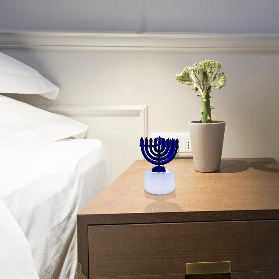 Senza Marchio Hanukkah LED Light Chanukah Desktop Lamp Flameless Candles Hanukkah Decorations Centerpiece Hanukkah Lamp LED Chanukah Candle Centerpieces For Home Kitchen