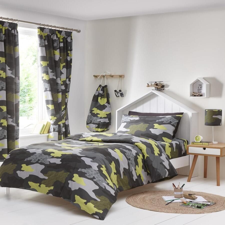 Senza Marchio Happy Linen Company Meisjes Jongens Kinderen Camo Camouflage Groen Peuter Cot Bed Omkeerbaar Zacht Gemakkelijk Onderhoud Beddengoed Dekbedovertrek Quilt Beddengoed Set Met Kussensloop