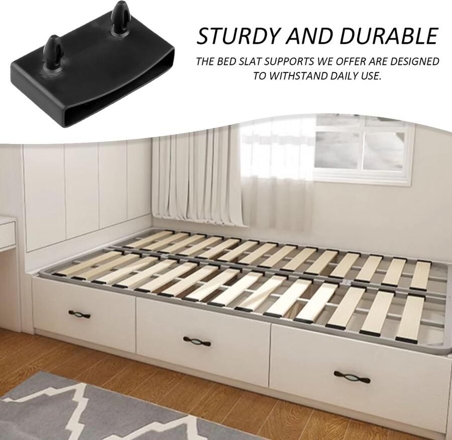 Senza Marchio HDGSAFD 10-delige lattenbodem accessoires tweepersoonsbed vervanging van lattenbodem perfect voor tweepersoonsbedden kingsize en eenpersoonsbedden (zwart)