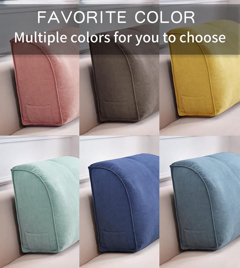 Senza Marchio Headboard Reading Pillow Wedge Pillows Sofa Waist Cushion Headboard Backrest Bed Pillow with Removable Cover for Daily Use 004 60 * 35 * 20cm