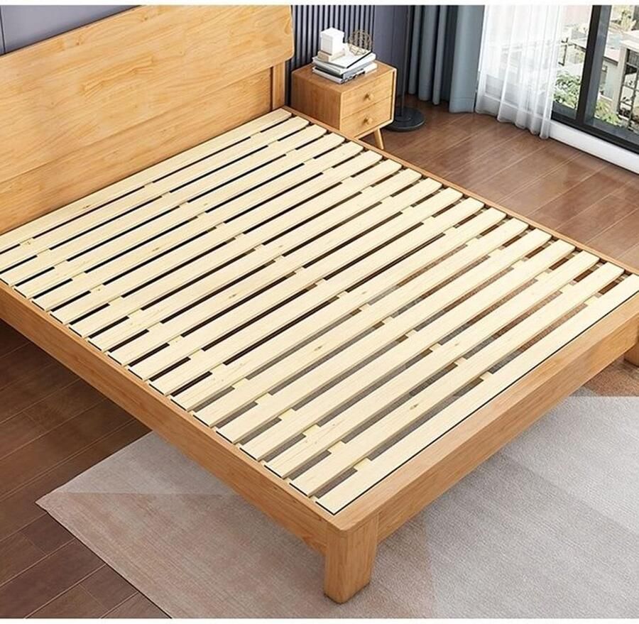 Senza Marchio Heavy Duty dennenhouten bedsteun latten houten opvouwbare matras ondersteuning bunkie board roll latje aangepast formaat (36 x 47 inch) indoor slaapkamer accessoire voor bedframe nylon stof bedekt