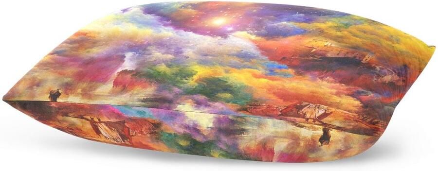 Senza Marchio hengpai Fantasy Landschap Schilderen Lange Kussenslopen Katoen Fluweel Decoratieve Kleurrijke Kussensloop voor Bank Beddengoed