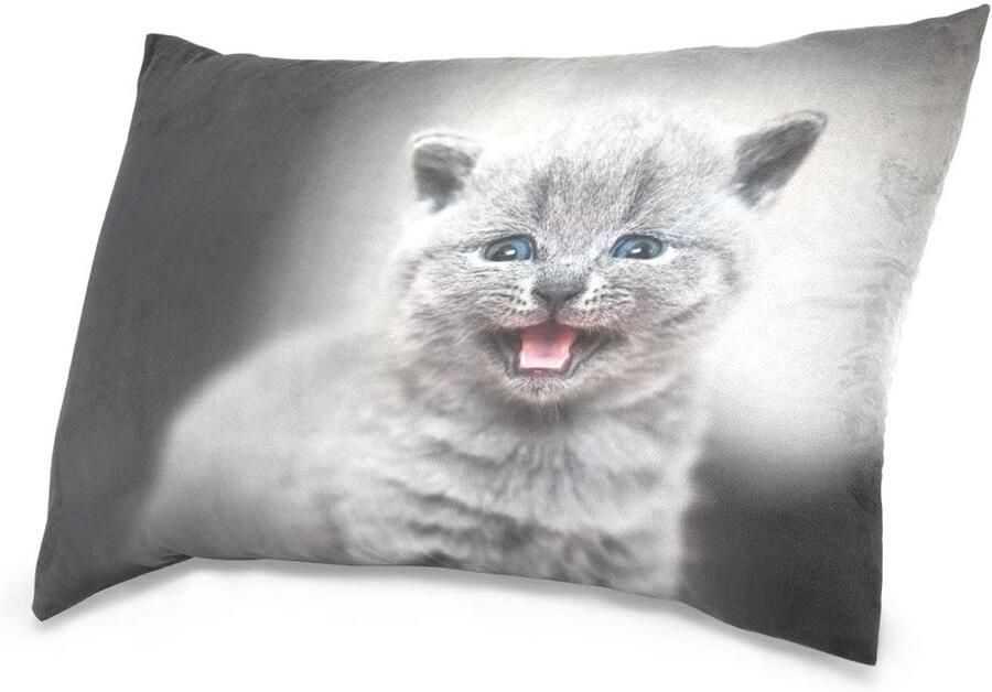 Senza Marchio hengpai schattig slapen Britse kat donker lange kussenslopen katoen fluweel decoratieve kussensloop voor bank beddengoed