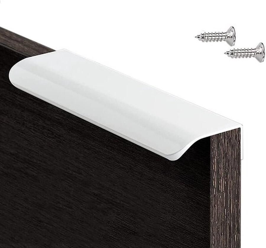 Senza Marchio Hidden Cabinet Handles Pure White Pack of 6 Kitchen Handles Door Handle Drawer Handles Furniture Handles Wardrobe Bedroom Bathroom Drawers