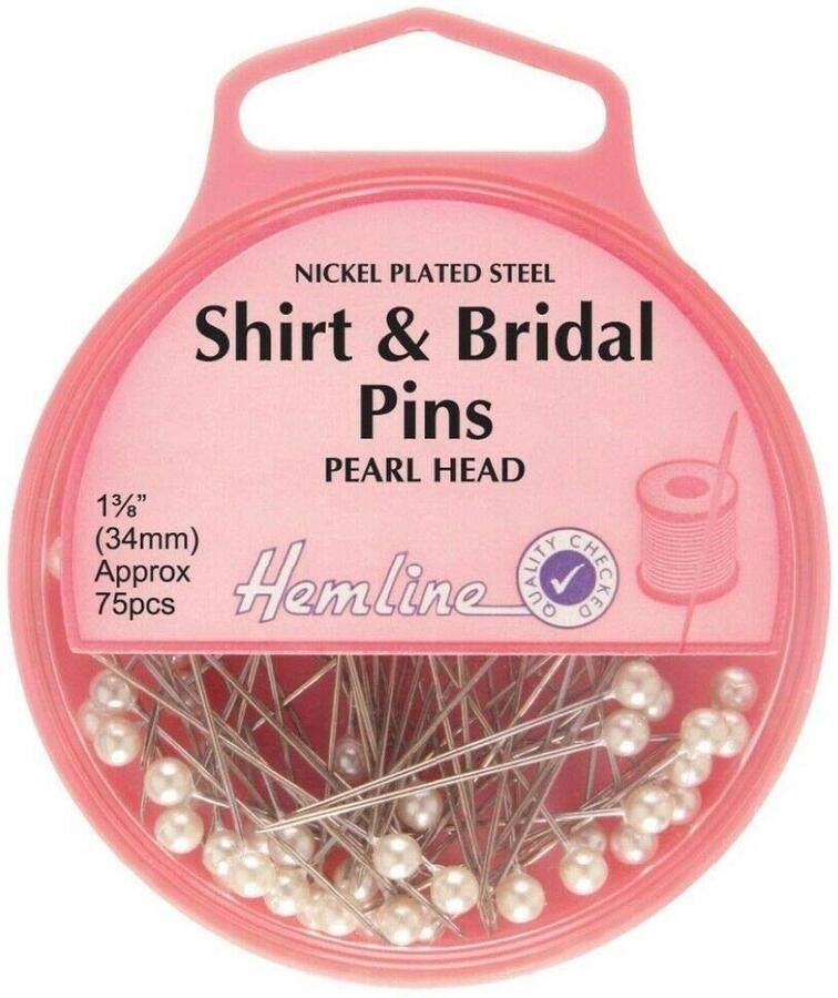 Senza Marchio High-Q ALLE TYPE PINS Roestvrij Twist Glas Messing Nikkel Staal Korte Lange Quilting Bruids 75 stks 34mm SHIRT EN BRIDAL PINS (Pack 1)