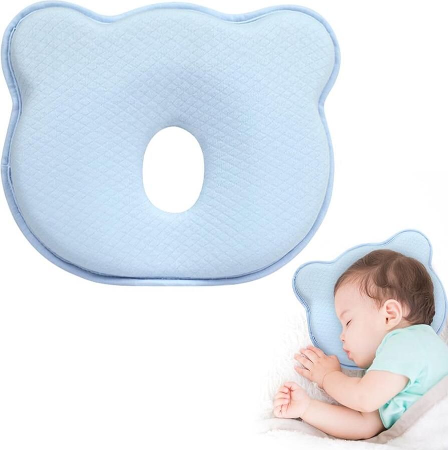 Senza Marchio HIULLEN Babykussen hoofdkussen babykussen pasgeborenen traagschuim reiskussen babykussen tegen platkop pasgeborenen kussen voor 0-12 maanden kinderbed autostoel tegen