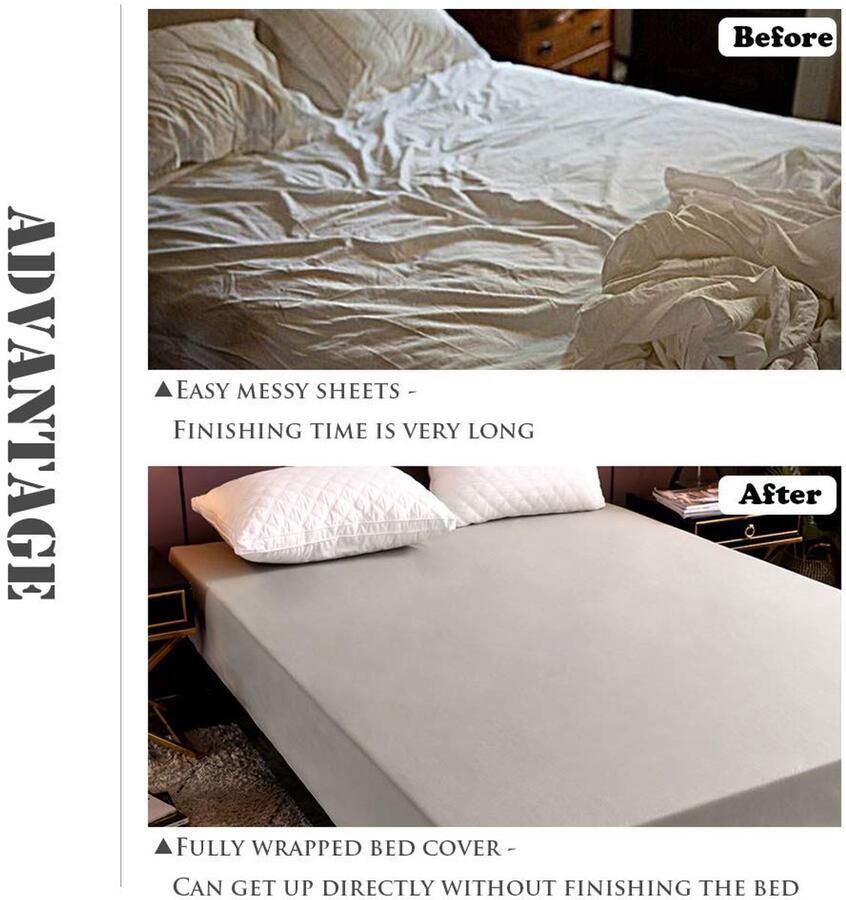 Senza Marchio Hoeslakens Extra Diep 30 cm Meiju Modern Bedlinnen Microfiber Zacht Gemakkelijk Te Onderhouden Rimpelvervaging Resistent Bed Lakens voor Single Double King Size (Eenvoudig Wit 180x200x30cm)