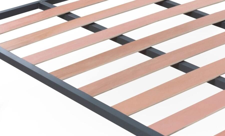 Senza Marchio HOGAR24 ES lattenbodem Basic zonder poten latten van populierenhout frame van stalen buis 30 x 30 cm Afmetingen: 135 x 190 cm