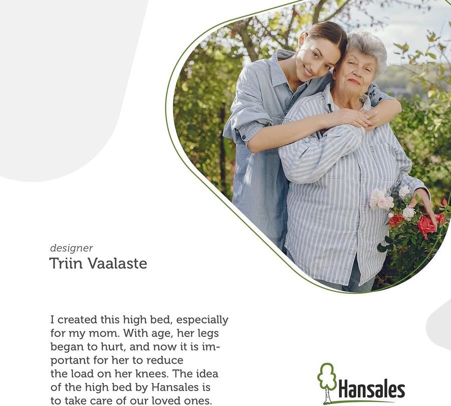 Senza Marchio Hoge Houten Bed 140x200 cm Saari Scandi Style zonder lattenbodem van onbehandeld FSC massief berkenhout ruim 350 kg tweepersoonsbed bedframe zonder hoofdbord stabiel voor senioren