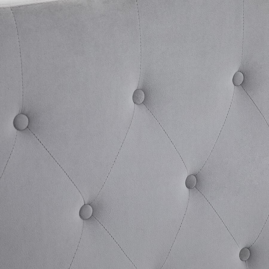 Senza Marchio HOMCOM hoofdeinde voor bed van populierenhout met grijze polyester stoffering 185 x 8 x 134 cm