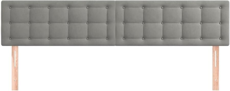 Senza Marchio Homgoday Hoofdbord 2 stuks lichtgrijs 90 x 5 x 78 88 cm van fluweel hoofdeinde voor tweepersoonsbed hoofdeinde voor bed rugleuning voor bed en bank