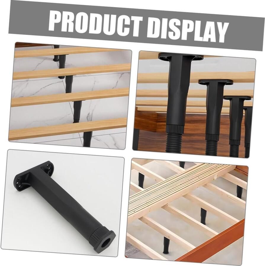 Senza Marchio HOMSFOU 4Pcs Bedframe Steunpoten Center Steunpoten Sofa Poot Bed Frame Voeten Bed Center Frame Slat Voeten Bed Center Slat Bed Frame Benen Vervanging Dressoir Been Verstelbare 15C Deel