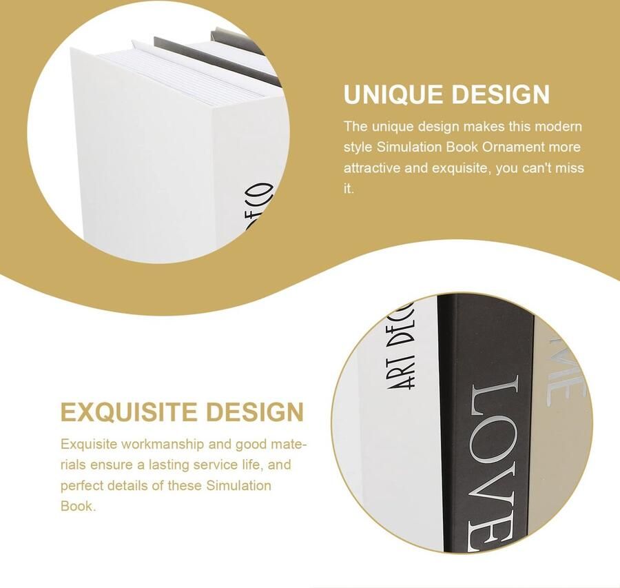 Senza Marchio HOMSFOU Decoratief Boek Decoratief Nepboek 3 Stks Nep Boek Opbergdozen Nep Boek Model Boerderij Gestapelde Display Boeken Decoratie Voor Planken Bibliotheek Huishoudelijke Inrichting
