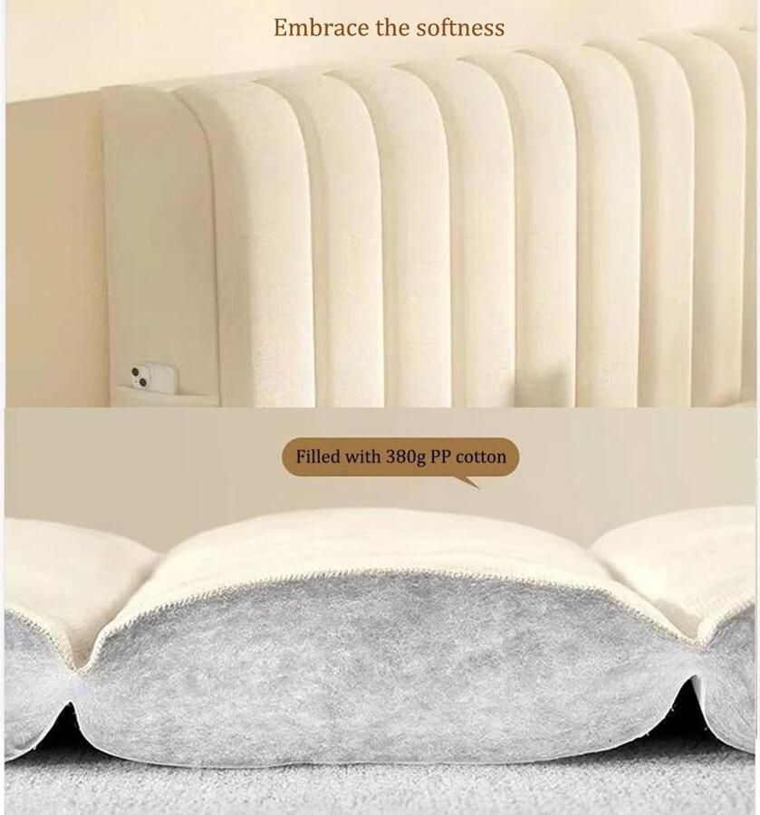 Senza Marchio Hoofdbordhoes hoes voor hoofdeinde voor bed beschermer met rekbare zijkant en zak effen kleur stofdichte katoenen hoes voor twee eenpersoonsbedden volledige queensize kingsize hoofdeinde (kleur: