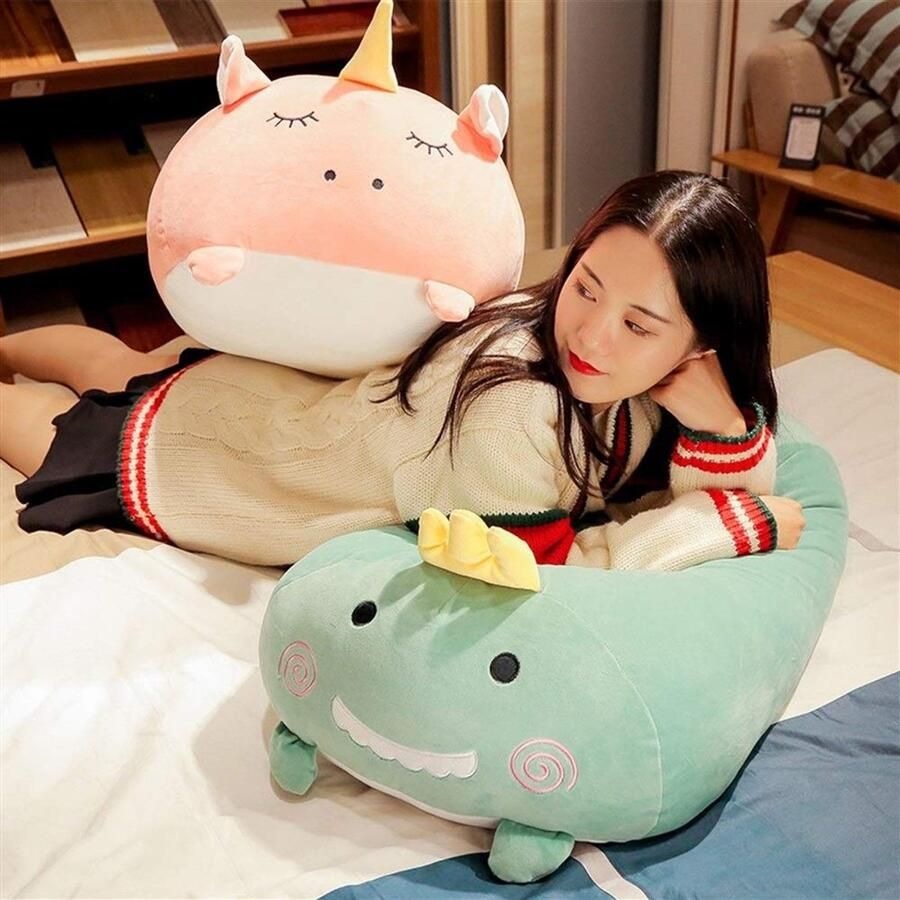 Senza Marchio HOUMEL Dierlijke vorm Winter Hand Warmer Kussen Eenhoorn Nachtkastkussen Kussen Zachte Lumbale Terug Kussen Voor Bed Bank Creatief Thuis 50cm 284 (Kleur: Grijs)