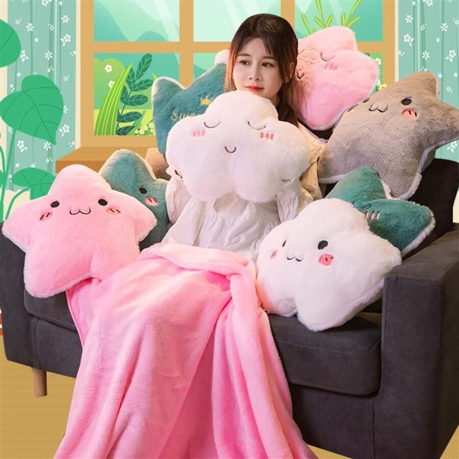 Senza Marchio HOUMEL Hand Warmer Kussen Nachtkastje Koningin kroon Ster Vorm Kussen Zachte Lumbale Rugkussens Voor Bed Bank Creatieve Home Decoraties 36cm 279 (Kleur: Roze)