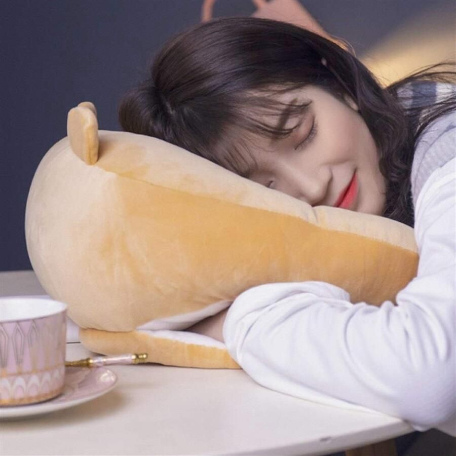Senza Marchio HOUMEL Napping Pillow liggend kussen beer kussen speelgoed comfort handwarmer kussens pop ondersteuning liggend op de tafel en spelen mobiele telefoon 30cm 281 (kleur: rood)