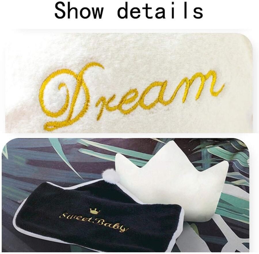 Senza Marchio HOUMEL Wit decoratief kussen verzegeld kussens gevulde maan sterren met onzichtbare rits gooien kussen woondecoratie pluche speelgoed kussens voor slaapkamer bank kantoor 284 (kleur: rechthoekig 44x28cm)