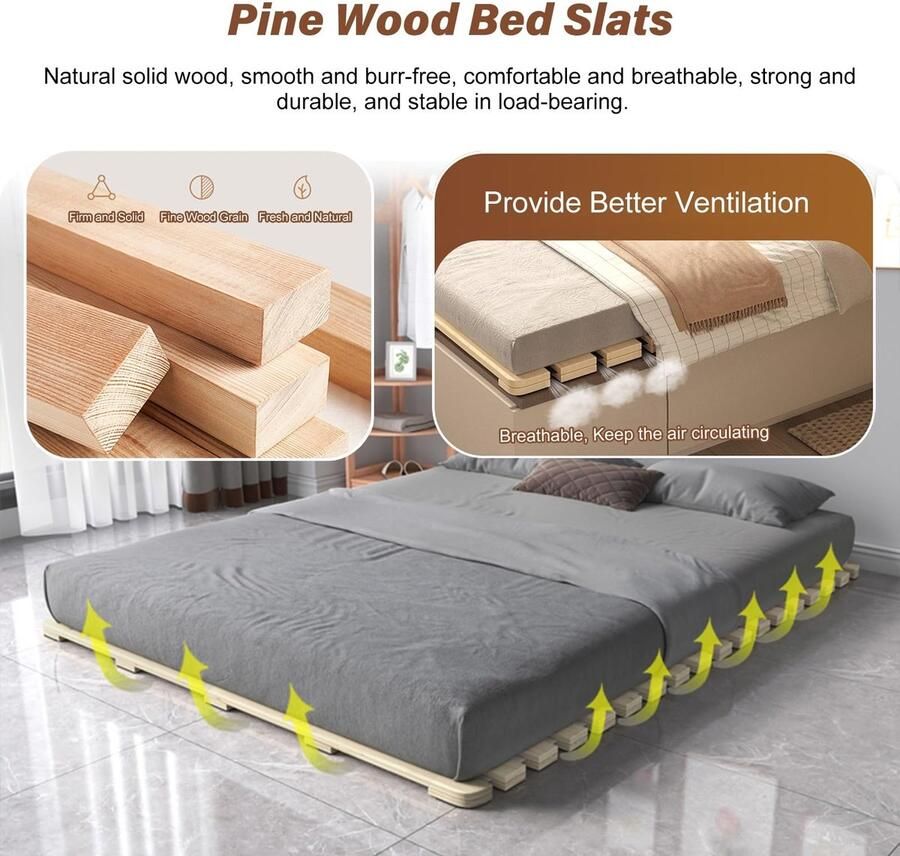 Senza Marchio Houten Bunkie Board Bed Latten voor Queen King Volledige Twin Antieke Bedden Matras Ondersteuning Roll Opvouwbare Base de Madera para Cama