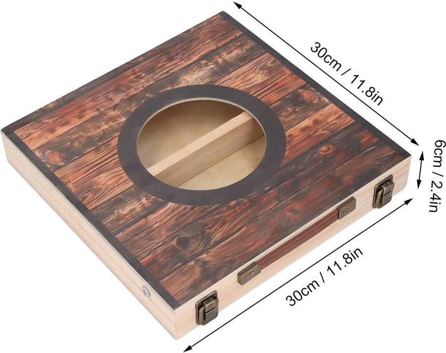 Senza Marchio Houten Cornhole-spelset Draagbare Opvouwbare Interactieve Zitzak Gooien met Waterbestendige Coating Krasbestendig voor Feestkamperen Buiten Achtertuin (zwarte cirkel)