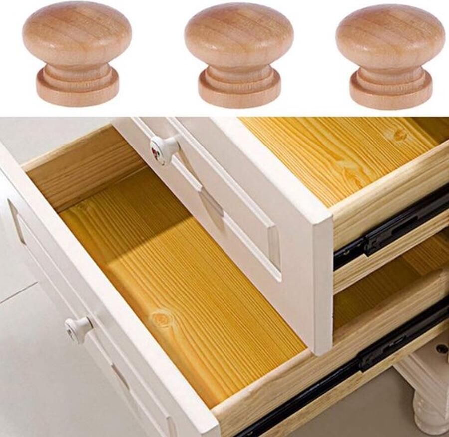 Senza Marchio houten knopen kast meubilair schuiflade knopen trekt handgrepen met schroef voor cafe hotel restaurant wooncultuur (kleine stijl) 15 stuks M Afbeelding 1