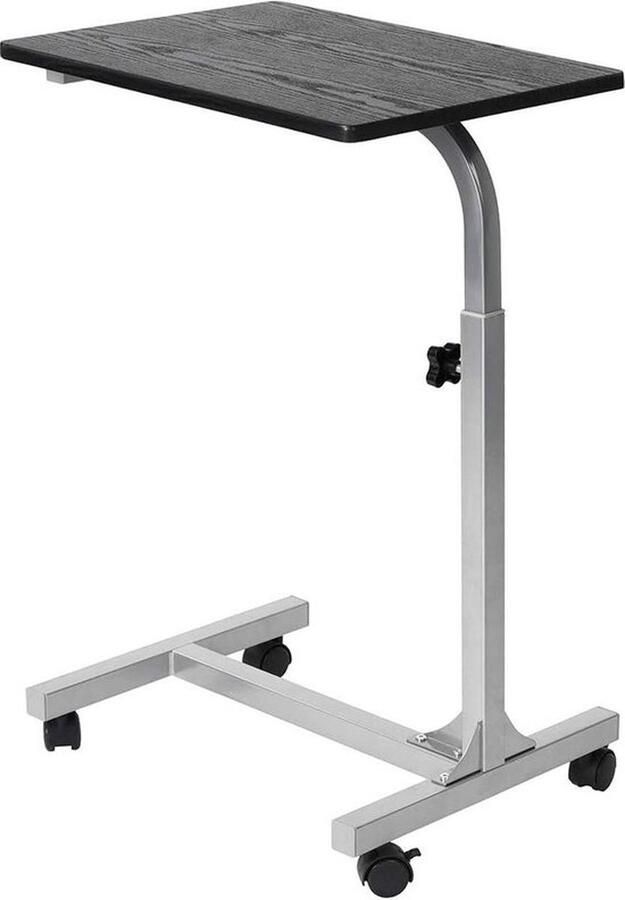 Senza Marchio In hoogte verstelbare laptoptafel met wielen voor woonkamer en kantoor zwart 48x38x79cm