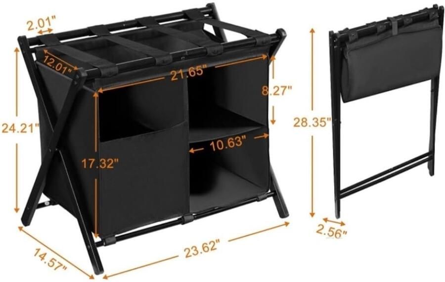 Senza Marchio Inklapbaar Kofferrek Opvouwbaar Bagagerek Stalen Frame Gastenkamer Slaapkamer Hotelkofferstandaard Stevige Kofferstandaard