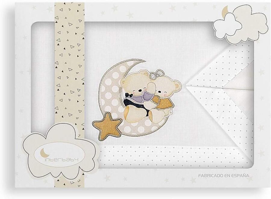 Senza Marchio INTERBABY Beddengoed kinderbed liefdesbeer beige