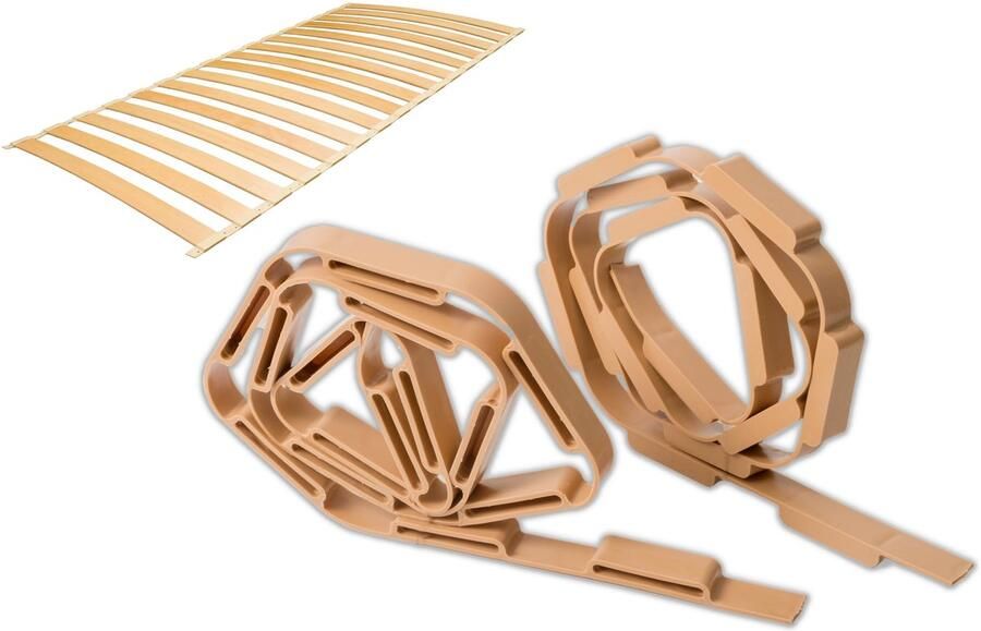 Senza Marchio IPEA Bedlakenrol 200 cm gemaakt in Italië 2 stuks steunstrips van kunststof voor bedlatten wielen voor lattenbodems in te korten 15 plaatsen voor latten lattenbodem 2 stuks