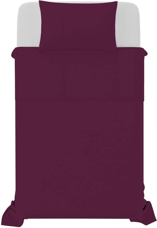 Senza Marchio Italian Bed Linen Beddengoedset in natuurlijke kleur pruim lichtgrijs voor Frans bed