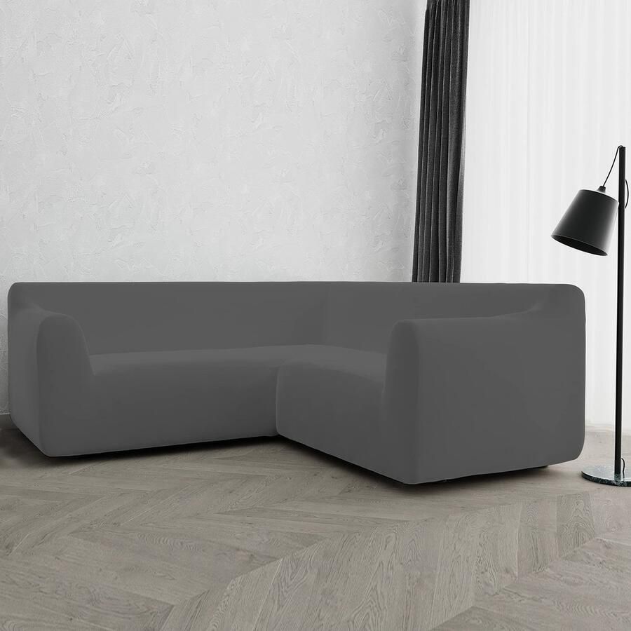 Senza Marchio Italian Bed Linen DAHLIA Elastische hoekbank uittrekbaar donkergrijs