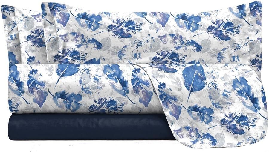 Senza Marchio Italian Bed Linen Fantasy beddengoedset microvezel meerkleurig (bladeren) tweepersoonsbed
