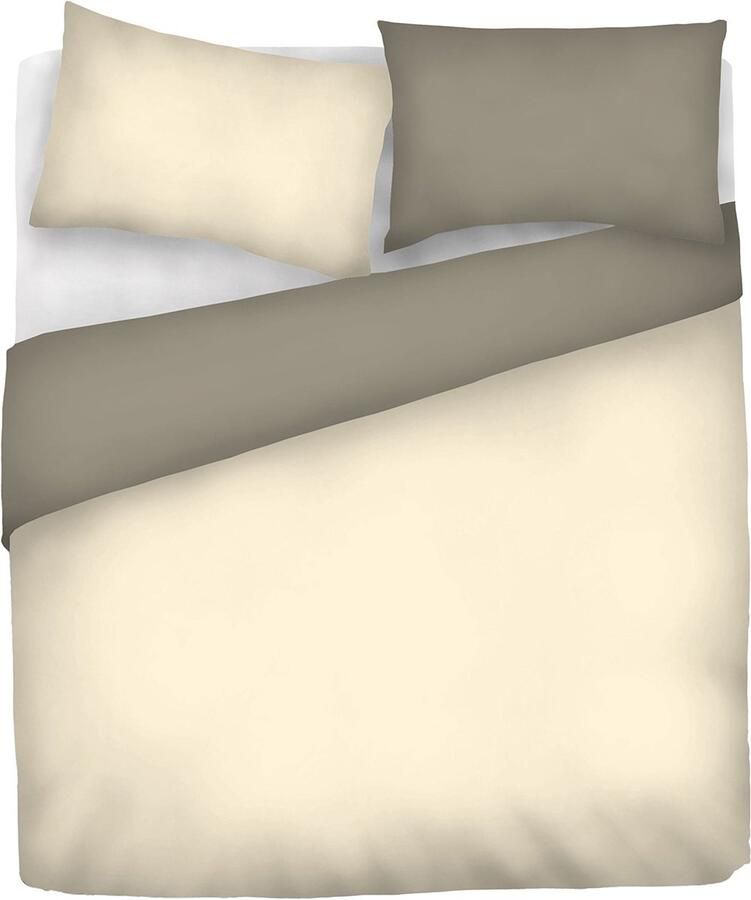 Senza Marchio Italian Bed Linen Natuurlijke kleur Dekbedovertrek Set met Doubleface Effen Kleur Tas Sheet en Kussensloop 100% Katoen Taupe Crème kleine dubbele