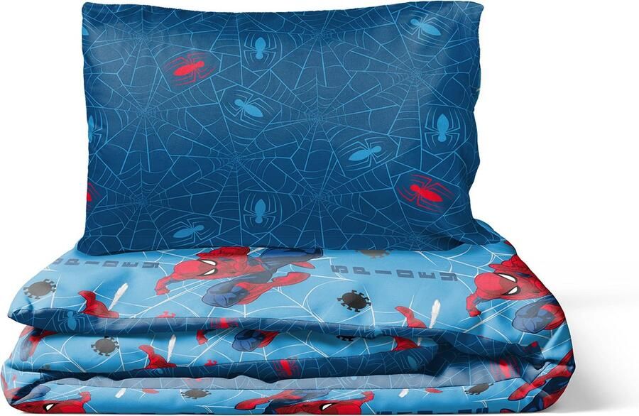 Senza Marchio Jay Franco Marvel Spiderman Spidey Faces 100% katoen kinderbeddengoedset 135x200 cm eenpersoonsbed grootte dekbedovertrek + kussensloop 50x70 cm