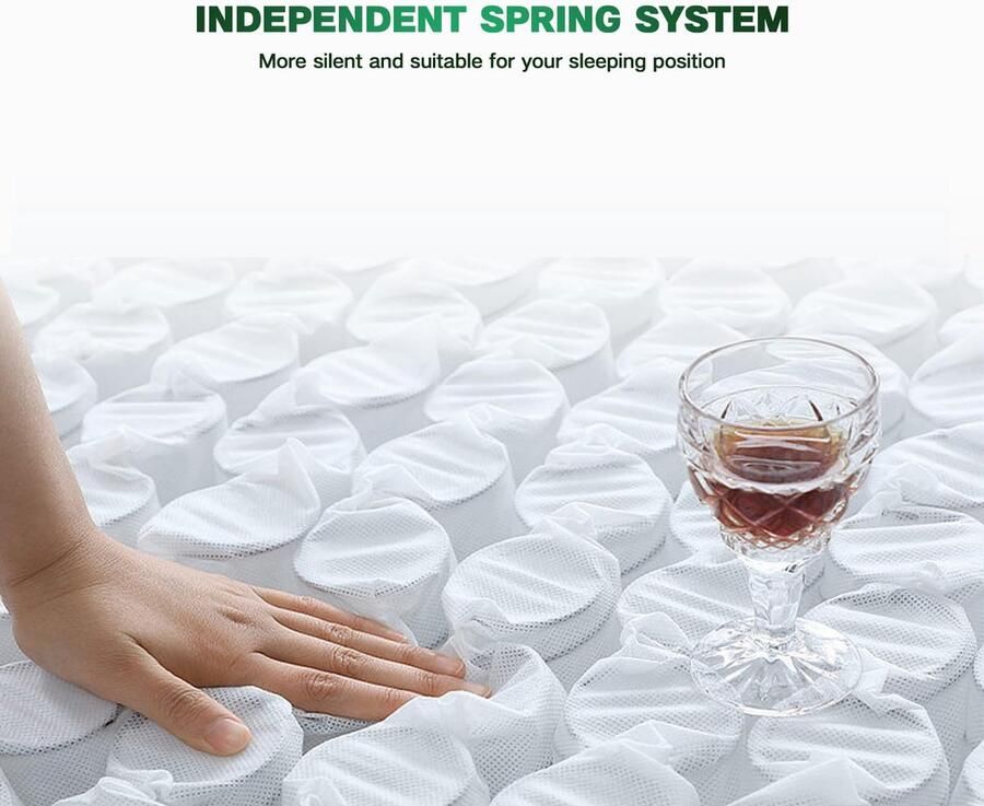 Senza Marchio JEEKEA Matras van volledige grootte in een doos 10 inch hybride met geltraagschuimmatras medium stevige volledige matras in een doos zwarte matras full size bed in een doos voor