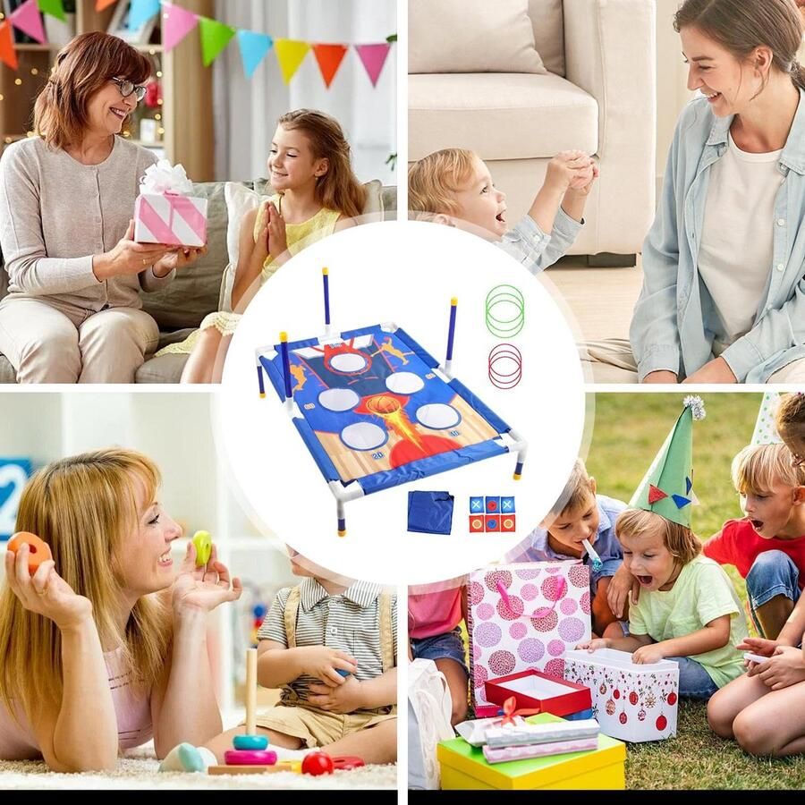 Senza Marchio JIEBWCHA Cornhole-spelset voor kinderen zitzak gooien Fun Kids Outdoor Speelgoed Tas Toss Interactief Cornhole-spel zitzak gooien voor kinderen Corn Hole-spellen voor kinderen gezinnen en