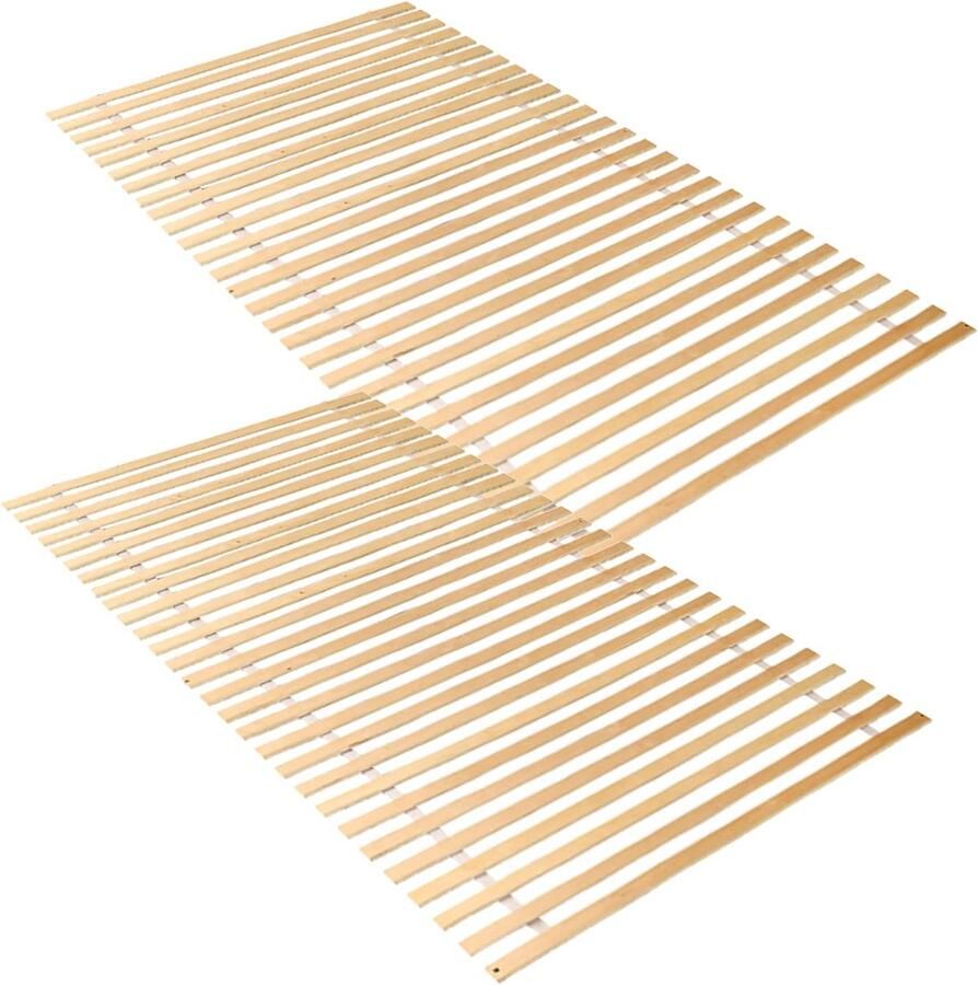 Senza Marchio Jopassy Lattenbodem 2 x oprolbare lattenbodem 90 x 200 cm 28 latten vloerbed tot 200 kg belastbaar verstelbaar volledig gemonteerd houten latten reservelatten voor vloer YHW-B-5533A-2KFC
