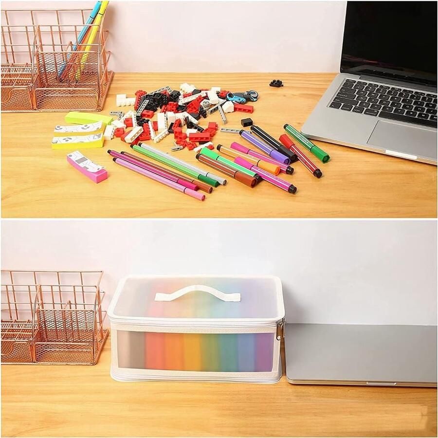 Senza Marchio Kissmii 4x6 Inch Foto-Opbergdozen Fotodoos met Handvat 10 Plastic Binnenfotohouders Plakboekorganizer Containerdoos