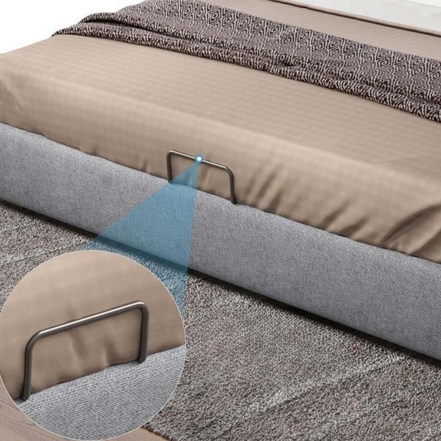 Senza Marchio KMERCE Matrasstop van metaal; stopper voor zijmatras eindmatras matrasbevestiging aan lattenbodem antislip universele matras bedpunt 290 x 80 x 195 mm zwart 2 stuks