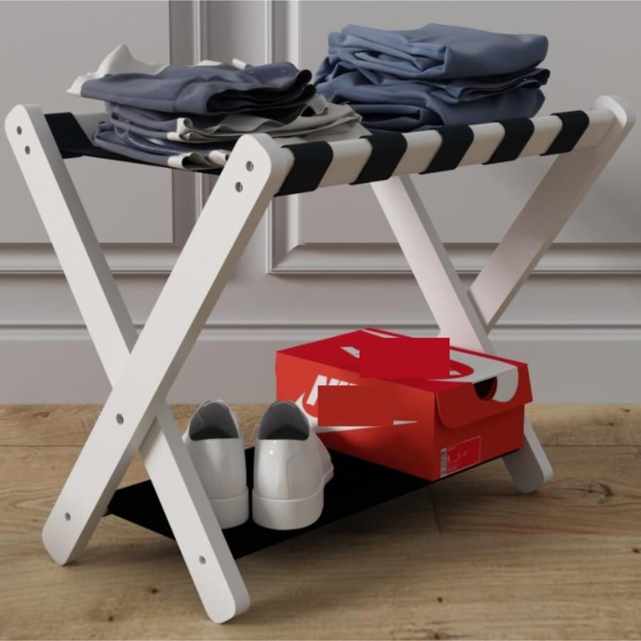 Senza Marchio Kofferrek Bagagerek Kofferstandaard Hotelkamer Bagagerek Vasthouden Licht Opvouwbare Bagage-opbergplank Hotel Eenvoudig Meubilair(Brown)