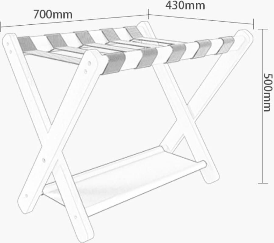 Senza Marchio Kofferstandaard Hotelkamer Bagagerek Vasthouden Licht Opvouwbare Bagage-opbergplank Hotel Eenvoudig Meubilair Kofferrek Inklapbaar(Black)