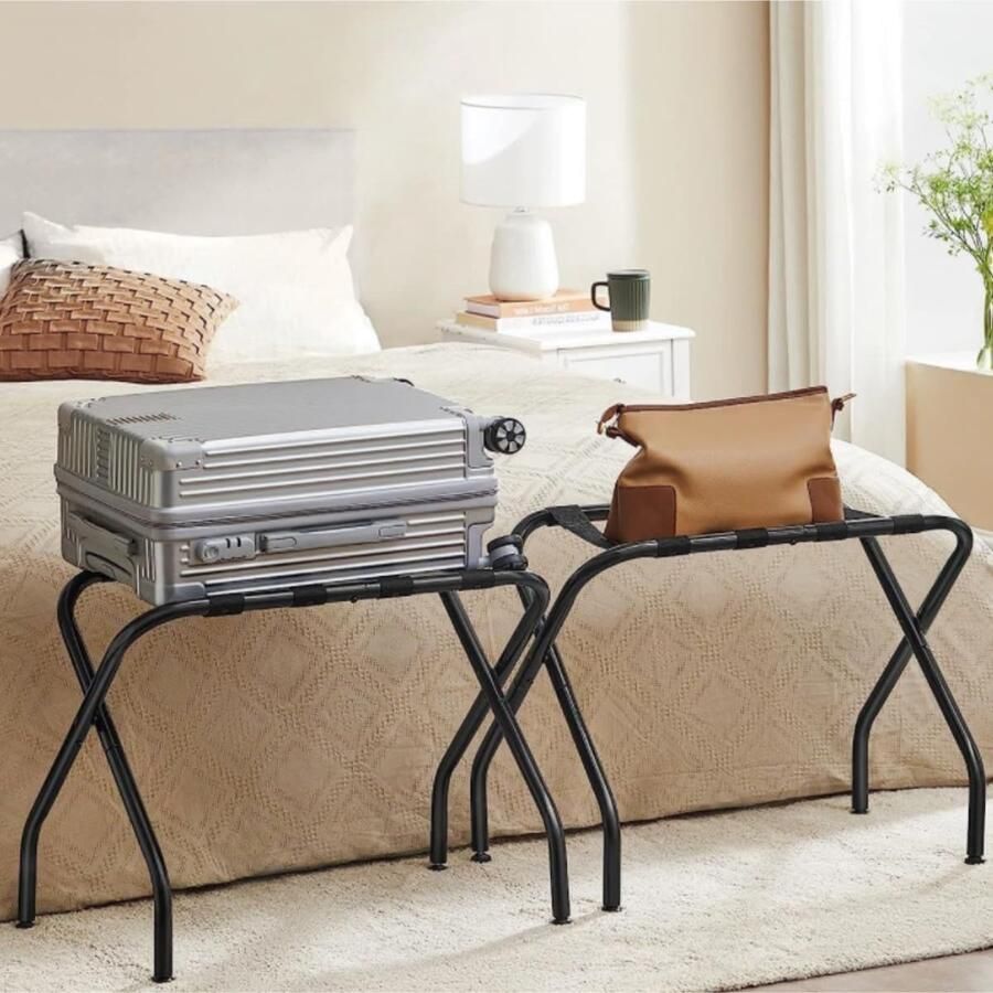 Senza Marchio Kofferstandaard Kofferhouder Kofferrek Metalen Opvouwbaar Bagagerek Stalen Frame Opvouwbaar Bagagerek For Hotel Bagageplank Kofferkruk