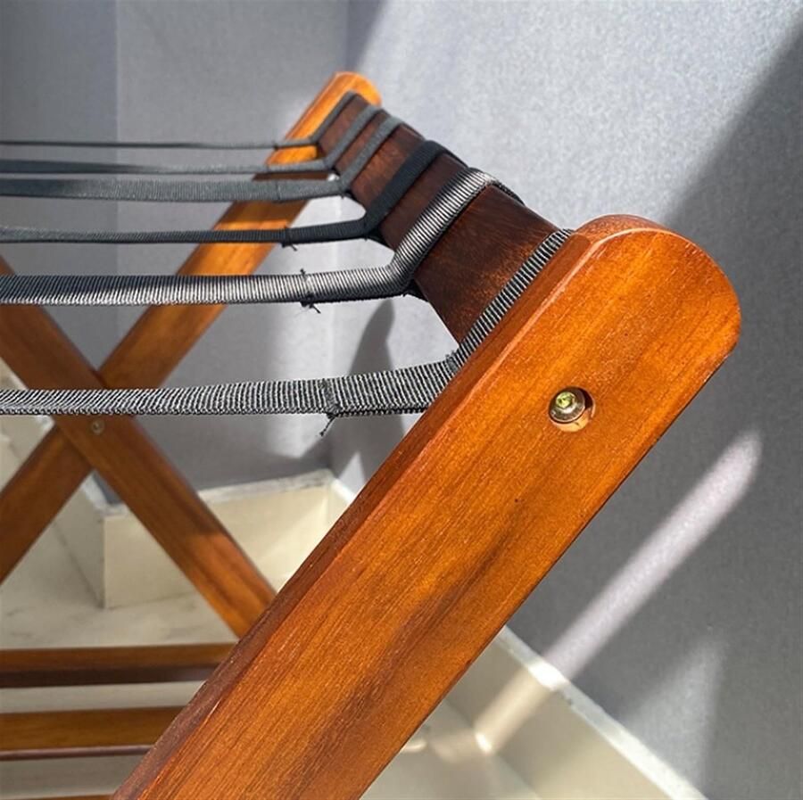 Senza Marchio Kofferstandaard Opvouwbare Kofferstandaard Hotelbagagerek Massief Houten Bagagerek Voor Huishoudelijke Slaapkamer Kofferrek Inklapbaar