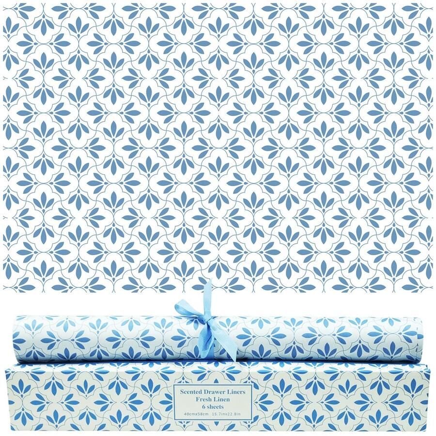 Senza Marchio LA BELLEFÉE Geurend kastpapier lade-inzetstukken perfect voor commode kledingkast laden planken 6 vellen (fris linnen)