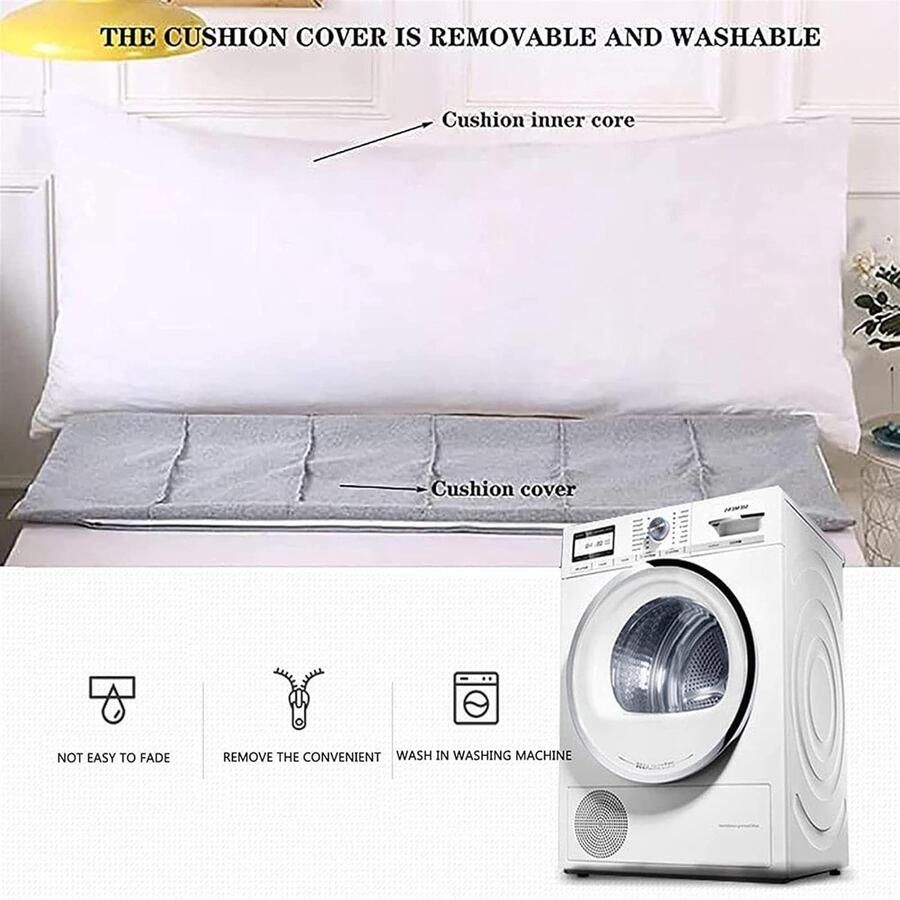 Senza Marchio Large Headboard Pillow Headboard Wedge Pillow Bed Rest Reading Pillow Bolster Triangular Pillow 31 L180×W20×H50cm